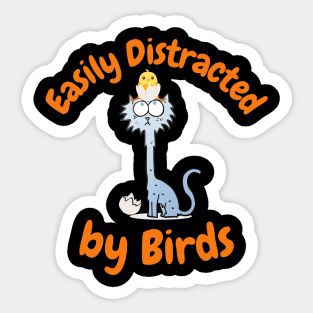 Easily Distracted By Birds Sticker